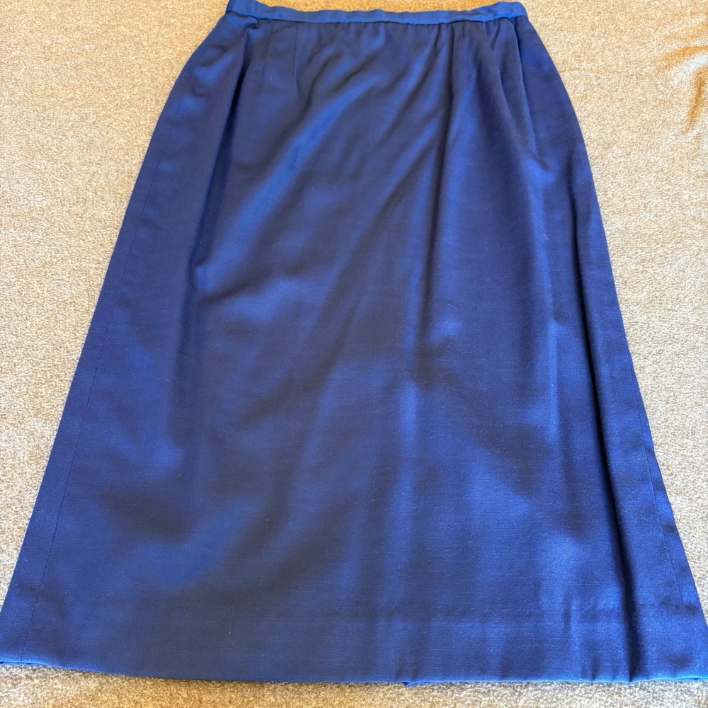 Pendleton Classic Blue Midi Skirt Made in USA Rayon Blend Size 14 T684-573